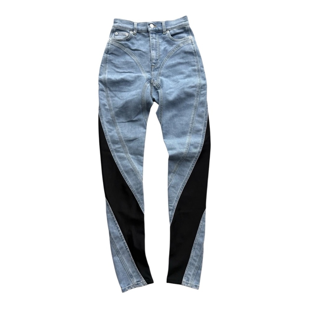 Mugler X H&M spiral Jeans US size EUR 36 Black Stretch Blue Denim size US 4 - Picture 2 of 8